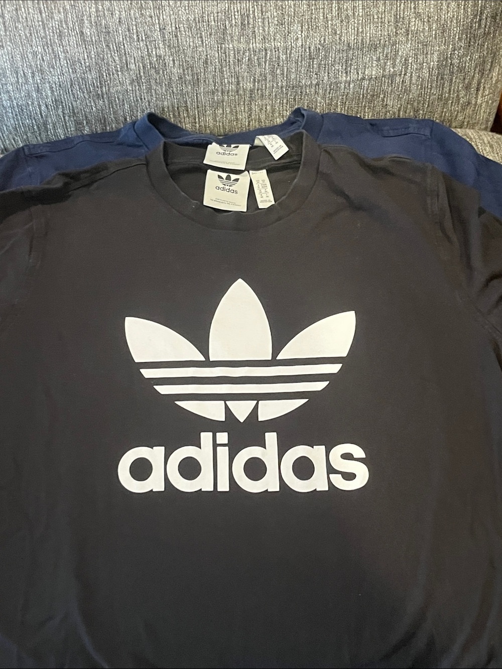 adidas Black Tee with White Trefoil Logo